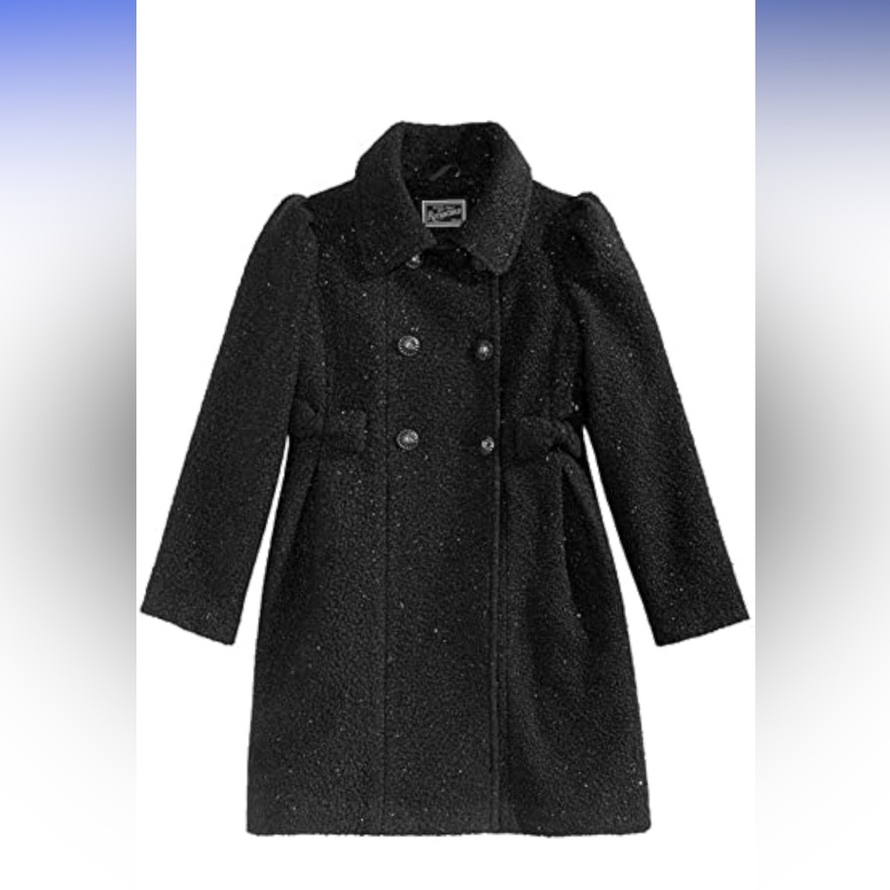 NWT Rothschild Black Sparkle Bow Coat